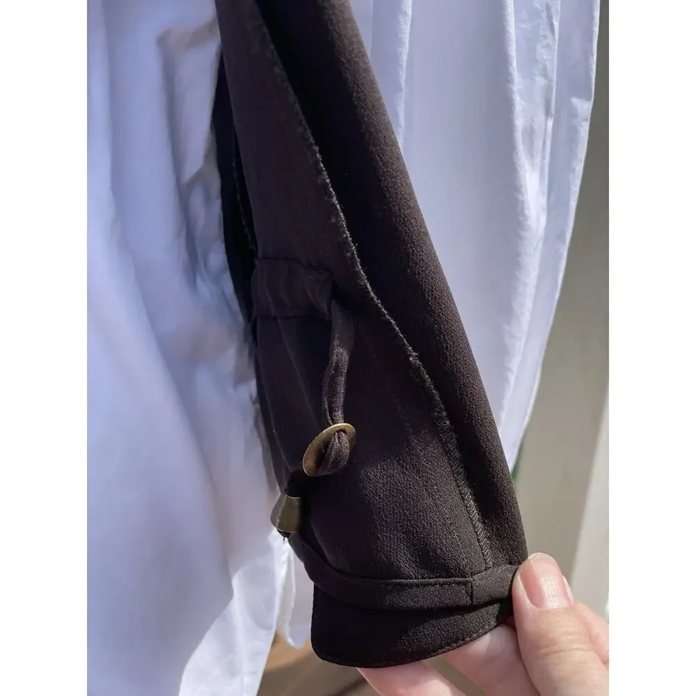 Vintage 90s Emanuel Ungaro Womens Brown Silk Button-Front Vest Luxury Staple, 12 - Picture 15 of 16